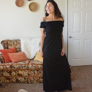 Black tube maxi dress